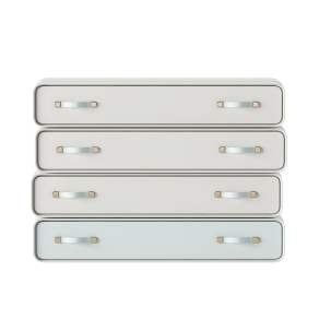 现代白模木艺收纳柜